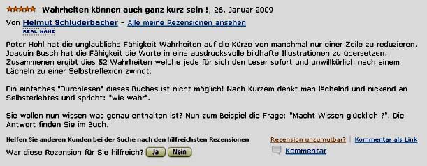 Rezension bei Amazon