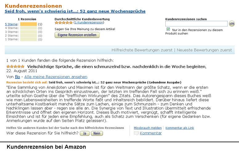 Kundenrezension Amazon