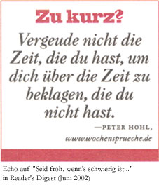 Zitat aus Reader's Digest 6/2002