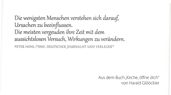 Spruch in dem Buch "Kirche, öffne dich" von Harald Glööckler